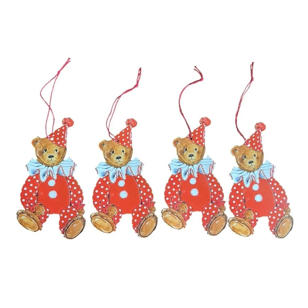 Gordon Fraser Gallery‎ Teddy Bear Gift Tag Clown Set of 4 Unused